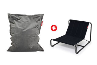 Beanbase Anthracite + Original Slim Velvet Taupe