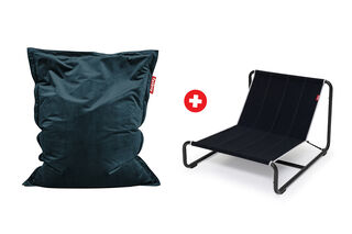Beanbase Anthracite + Original Slim Velvet Petrol